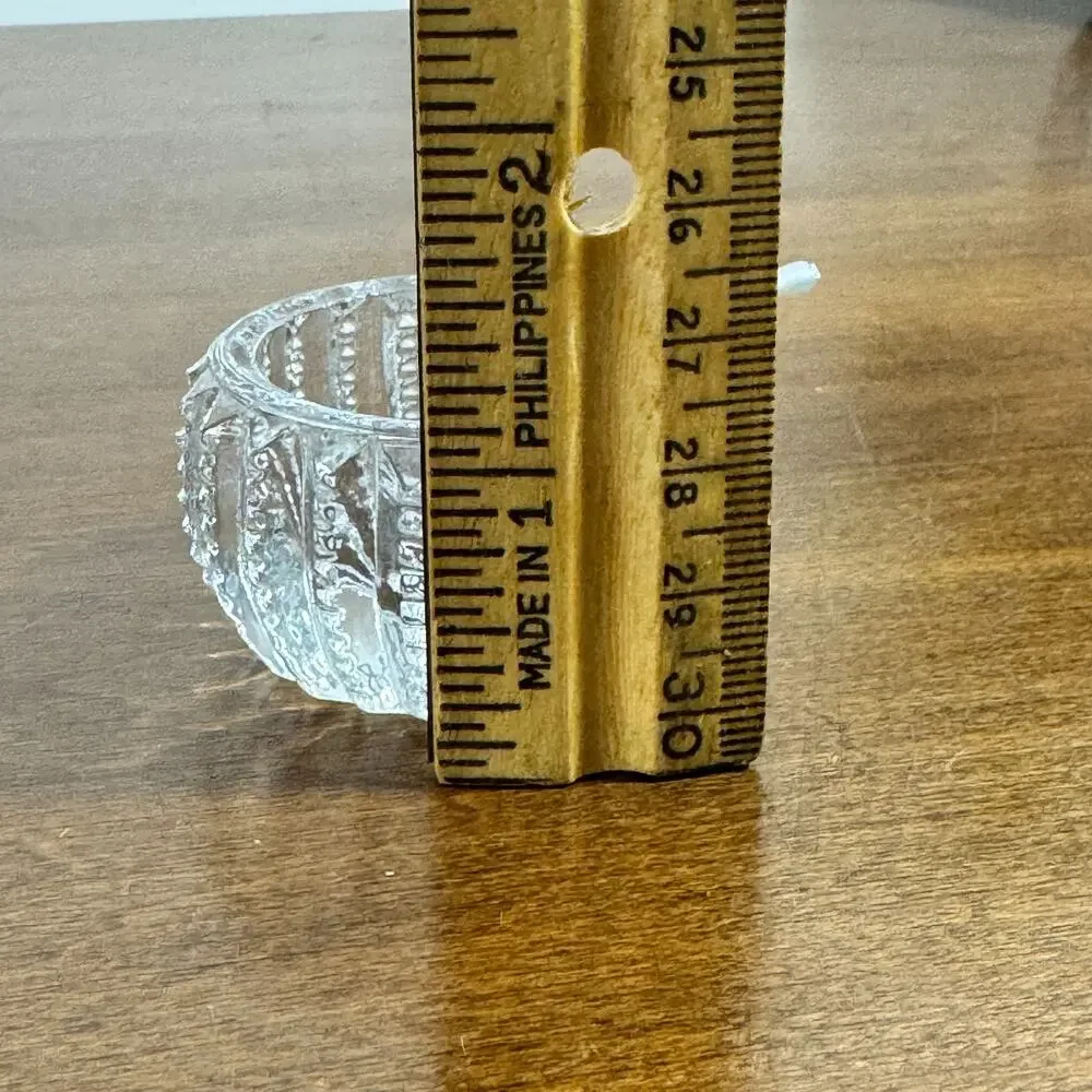 Vintage Antique Open Salt Cellar Clear Glass with Spoon 1.75